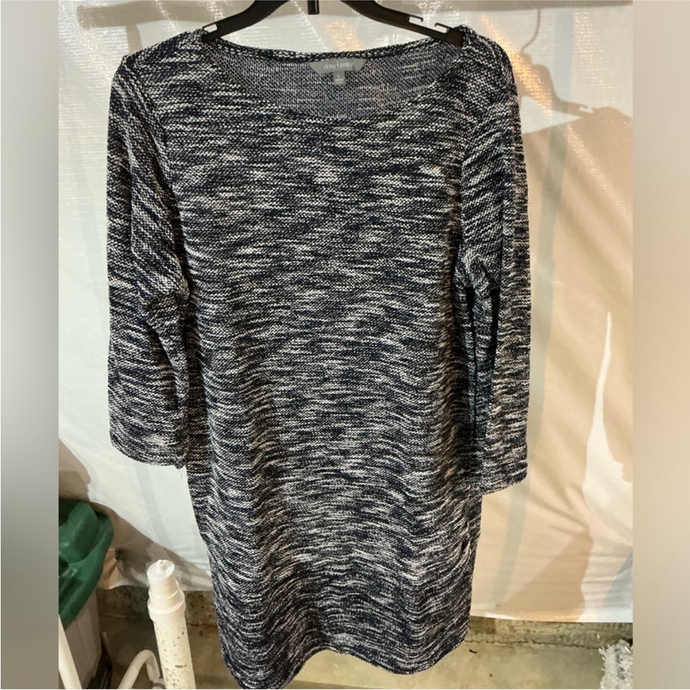 Daisy Fuentes Black and White Dolman Sleeve Sweater Dress